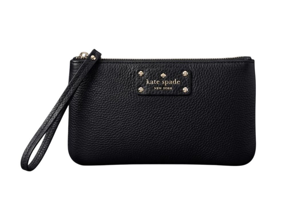 KATE SPADE Large Stacy Grove Street Pebbled Leather Clutch